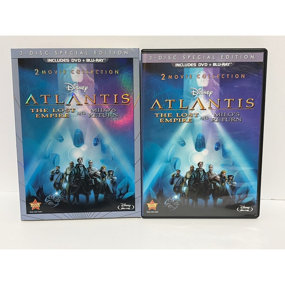 Atlantis The Lost Empire & Milos Return (Blu-ray/DVD) w/Slipcover Very Rare EUC